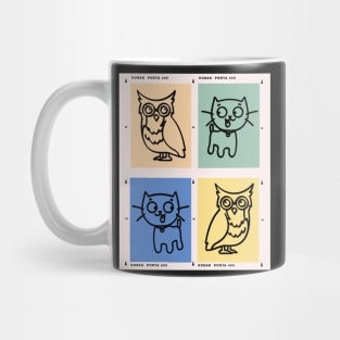 A cat and an owl Mug